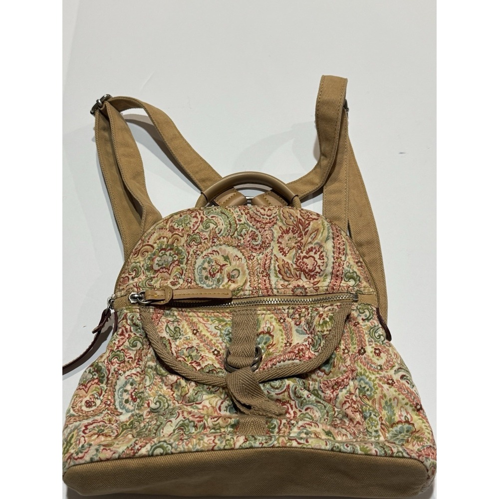 Fossil Brand Women's Colorful Floral Small Backpack / Purse Lots of Pockets